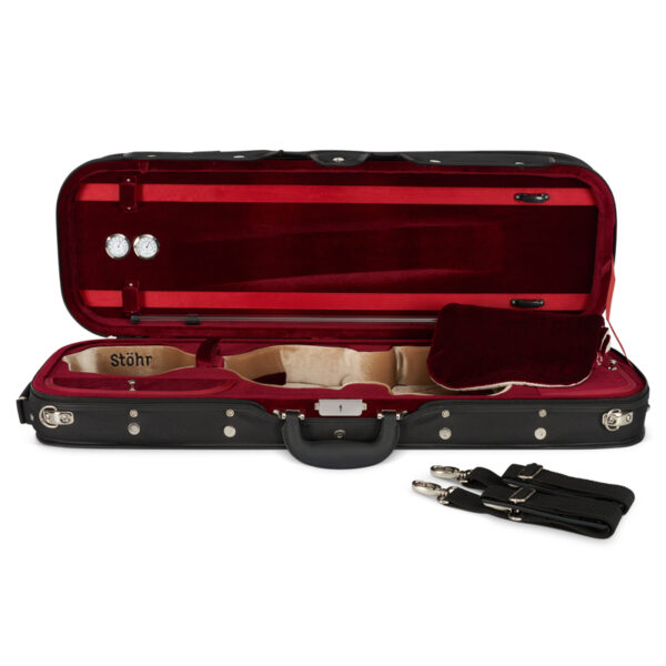 Stohr Superlight Deluxe Violin Case BLACK/TAN/RED