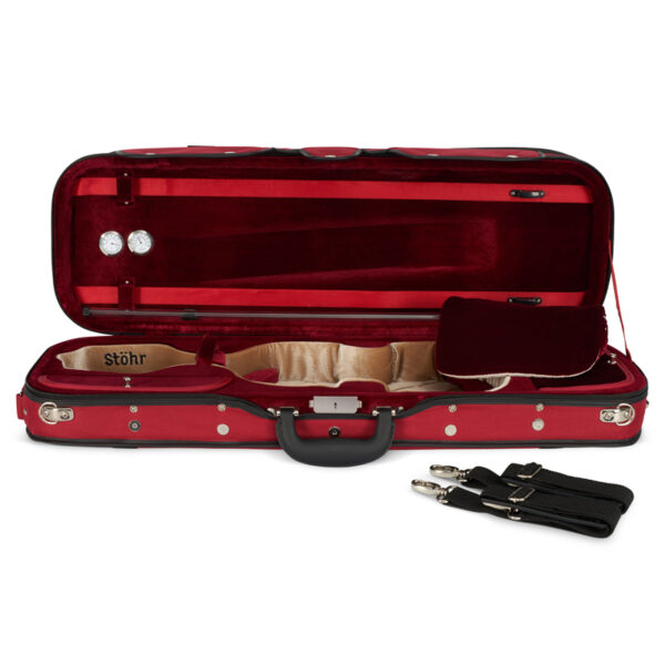 Stohr Superlight Deluxe Violin Case RED/TAN/RED